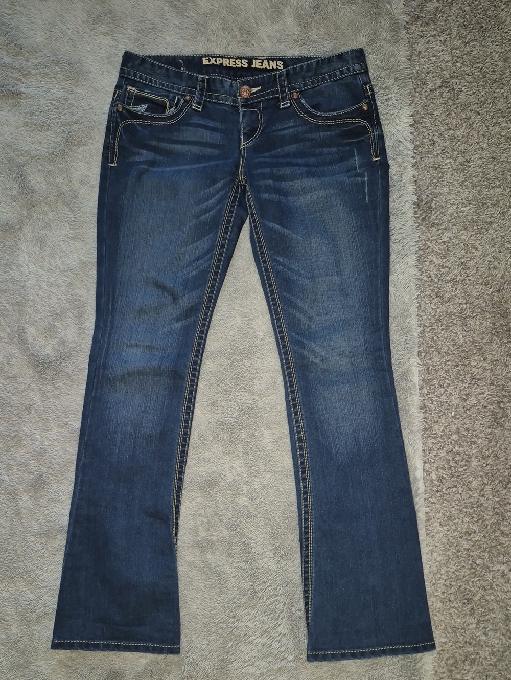 Express Women's Dark Blue Bootcut Jeans